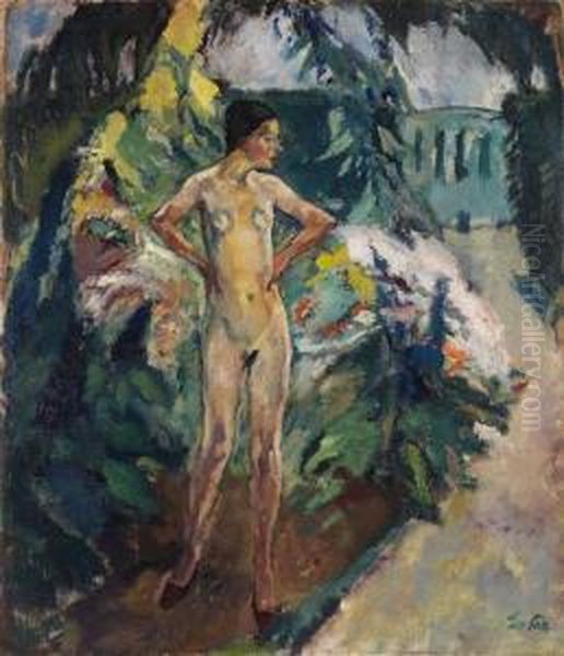 Ein Grauer Tag. Oil Painting by Leo Putz