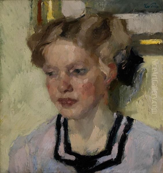 Portrait Mina Hasch Oil Painting by Leo Putz