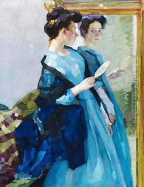 Spiegelbild Oil Painting by Leo Putz