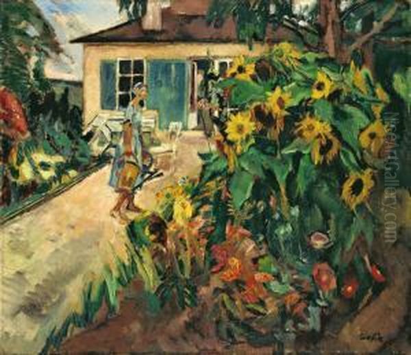 Mein Garten (gauting) Oil Painting by Leo Putz