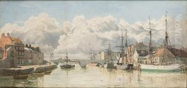 A Study In Weymouth Harbour, Dorset Oil Painting by William Pye