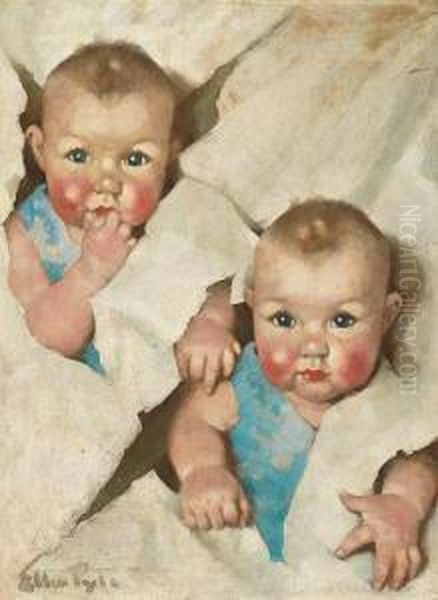 Twins Oil Painting by Ellen Bernard Thompson Pyle