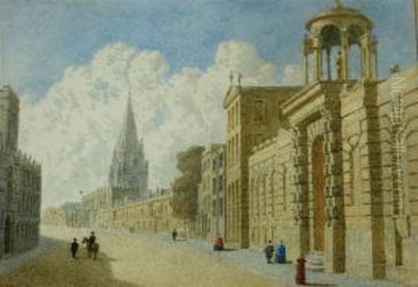 View Of The High Street Oil Painting by George Pyne