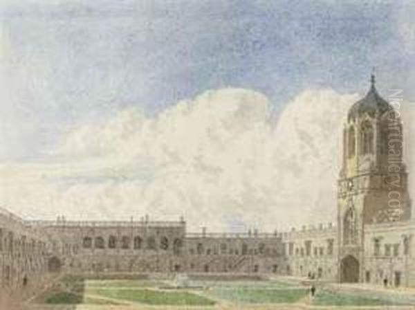 Tom Quad, Christ Church, Oxford Oil Painting by George Pyne