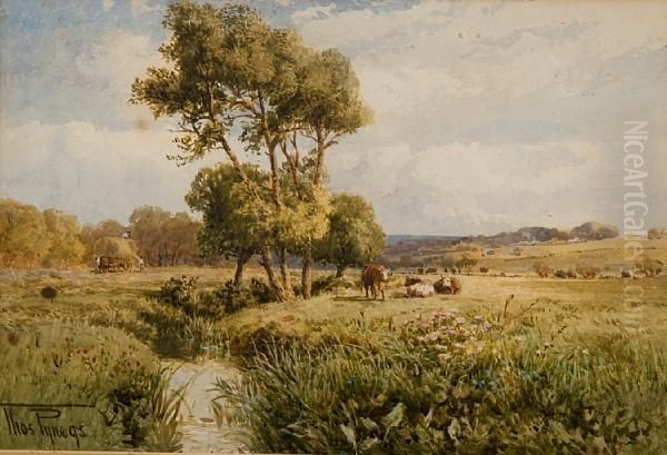 Flatford Meadow Oil Painting by Thomas Pyne