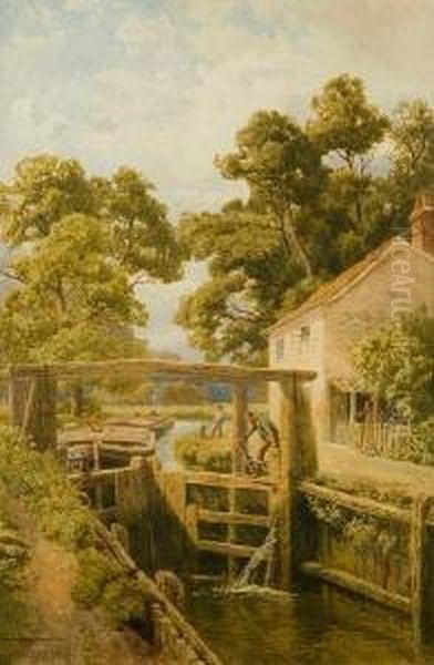 The Lockgate Oil Painting by Thomas Pyne