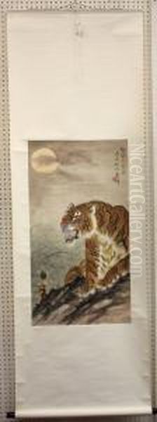 Tiger Oil Painting by Gao Qifeng