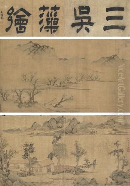 Landscapes In The Style Of Wu School Oil Painting by Qing Dynasty, Qianlong Period