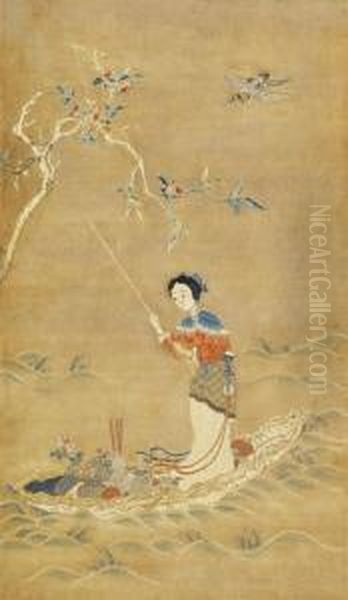 Qing Dynasty, 18th Century Oil Painting by Qing Dynasty, Qianlong Period