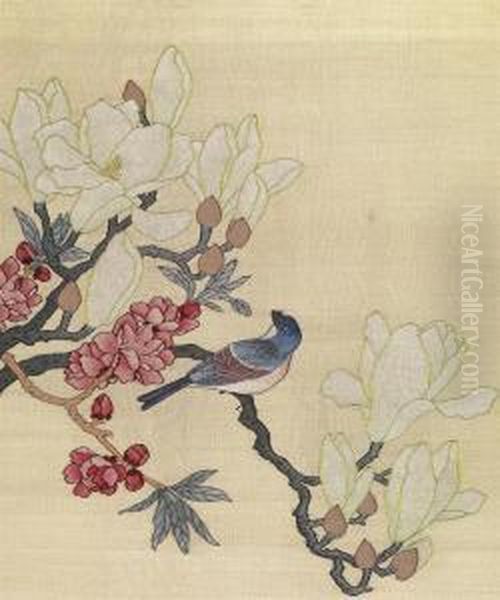 Qing Dynasty, 19th Century Oil Painting by Qing Dynasty, Qianlong Period