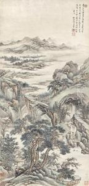 Landscape Imitating Wang Hui by Wu Qinmu