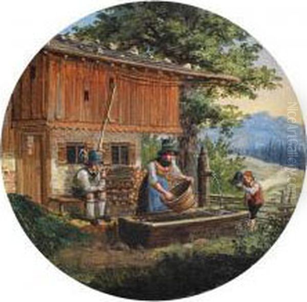 Miniaturgemalde Oil Painting by Lorenzo I Quaglio