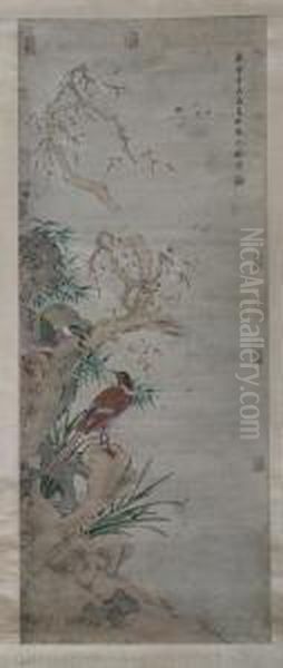 Birds On Branch Oil Painting by Shen Quan