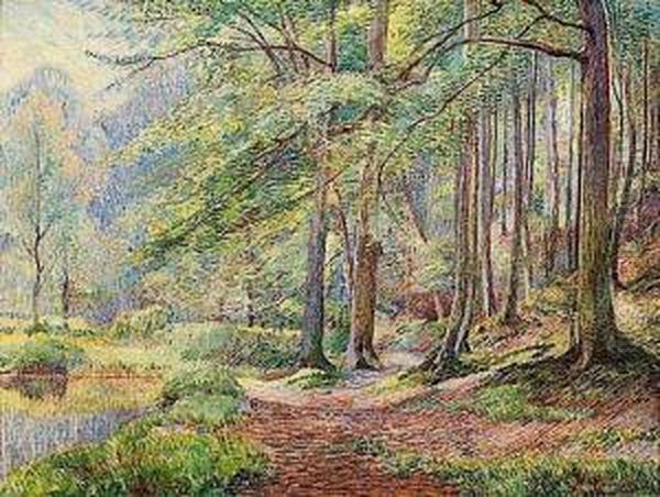 Lisiere De La Foret De Soignes Oil Painting by Henry Quantin