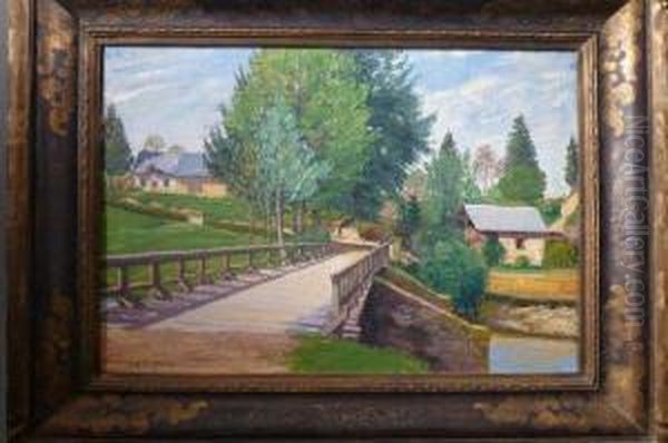 Maisons Pres Du Pont Oil Painting by Joseph Quantin