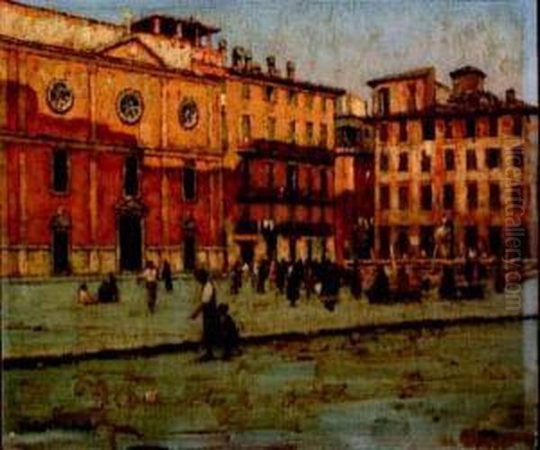 Roma, Piazza Navona Oil Painting by Domenico Quattrociocchi