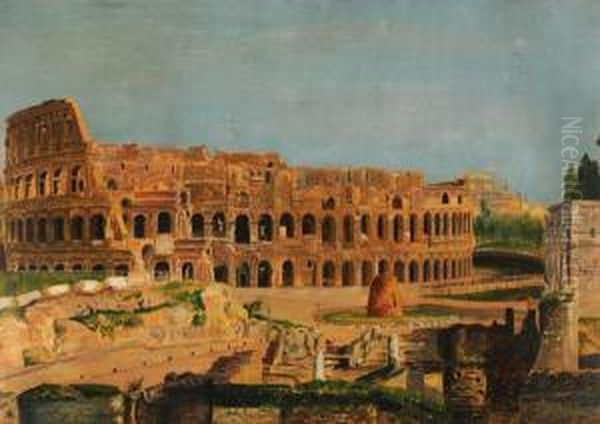 Veduta Del Colosseo Oil Painting by Luigi Querena