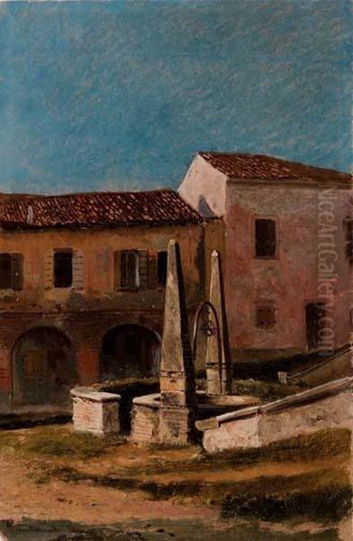 Borgo Oil Painting by Luigi Querena