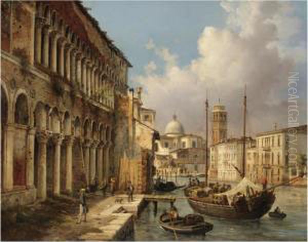 Fondaco Dei Turchi Oil Painting by Luigi Querena