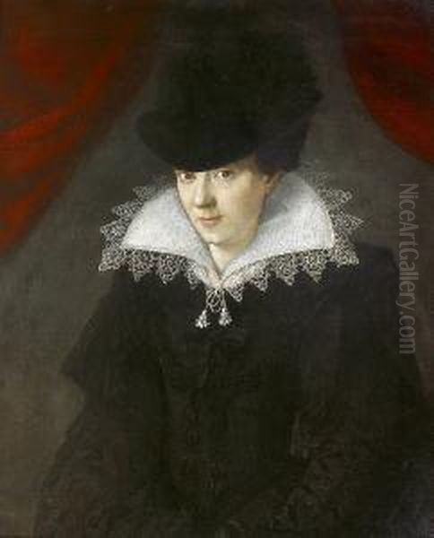 Portraitde Dame A La Colerette Blanche Oil Painting by Francois Quesnel