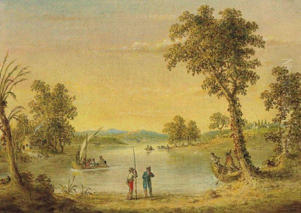 Landscape With Figures And Boat Oil Painting by John Quidor