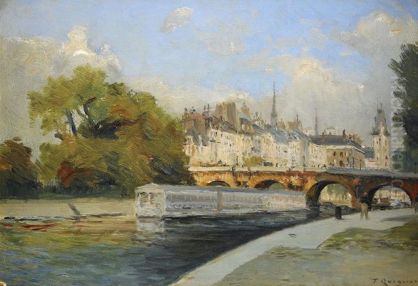 Le Pont-neuf Et La Sainte Chapelle Oil Painting by Fernand Quignon