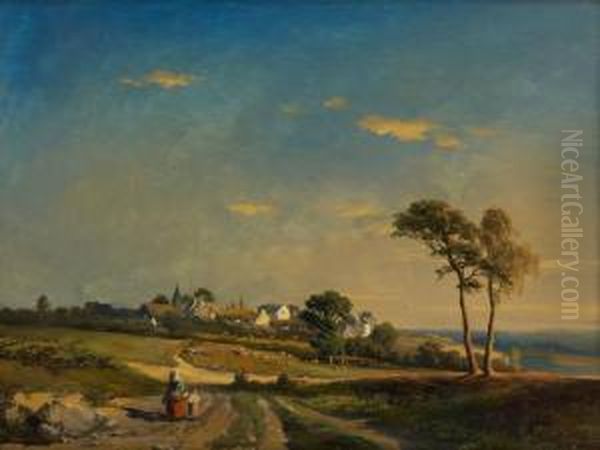 Retour Du Marche Oil Painting by Joseph Quinaux