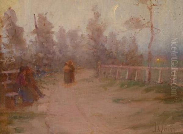 Figures On A Path At Twilight by James Peter Quinn