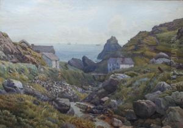 A Scene On The Cornish Coast Oil Painting by Alfred Robert Quinton