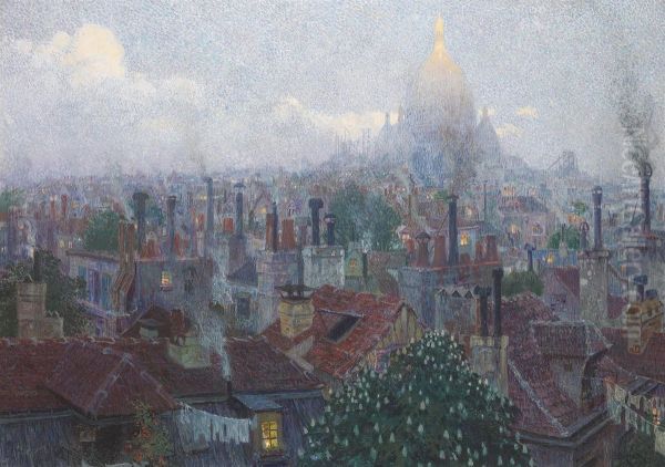 View Of The Sacre Coeur From Montmartre, Paris Oil Painting by Rudolf Quittner