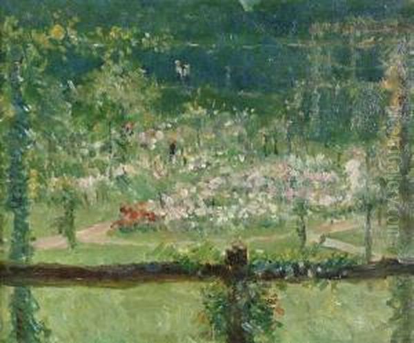 Le Jardin Fleuri Oil Painting by Ernest Quost