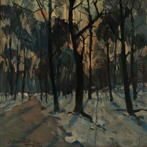 A Forest At Winter by Victor H.W. Qvistorff