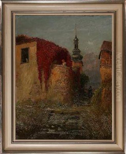 Ruckseite Beschriftet Und Betitelt Oil Painting by Max Friedrich Rabes