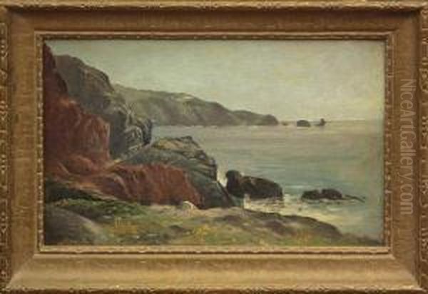 Coastal Landscape Oil Painting by Thomas Henry Rabjohn