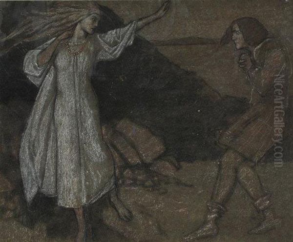 Macbeth And Lady Macbeth Oil Painting by Arthur Rackham