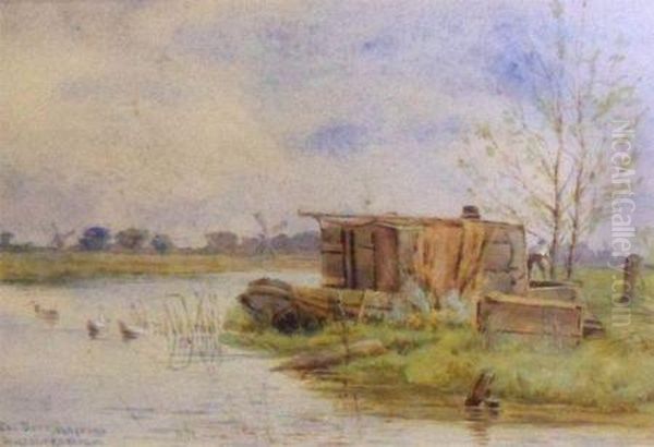 Eel Sett Wayford Oil Painting by William Leslie Rackham