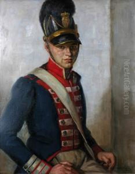 Portrait Of A Hussar by Paul Racknitz-Gotz