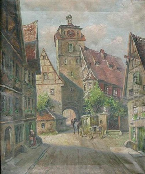 Pejzaz Miejski Oil Painting by Paul Racknitz-Gotz