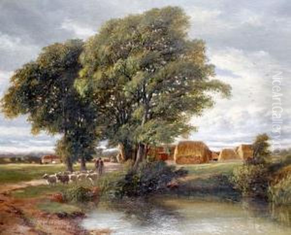 Herding The Flock Oil Painting by Charles Walter Radclyffe