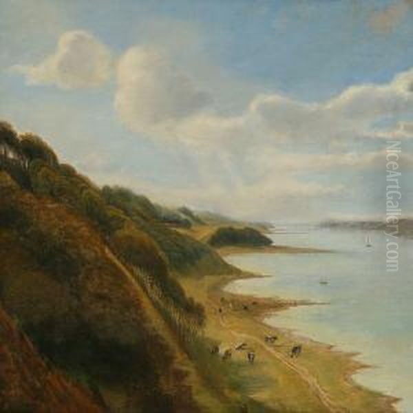 Landscape Near Mariager Oil Painting by Niels Gronbek Rademacher