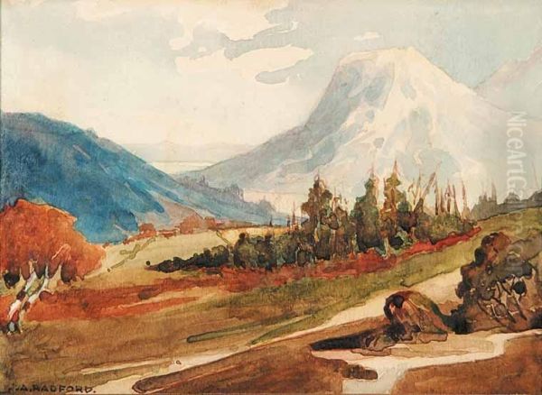 Mountain Landscape Oil Painting by John A. Radford