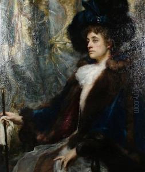 The Lady Mayoress Of London, Lady Newton Oil Painting by Henrietta Rae