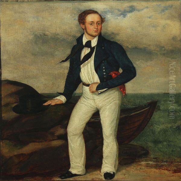 English Sailor Oil Painting by Georg Carl Christian Raedel