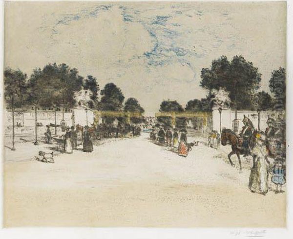 Le Jardin Des Tuilleries Oil Painting by Jean-Francois Raffaelli