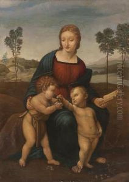 Madonna Mit Dem Stieglitz Oil Painting by Santi Raffaelo