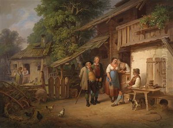 The Matchmaker Oil Painting by Ignaz Raffalt