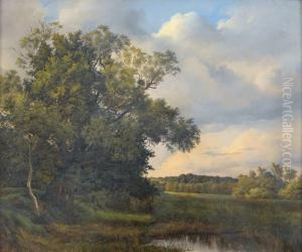 Bewolkte Landschaftspartie Oil Painting by Ignaz Raffalt