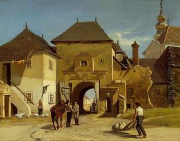 Ansicht Aus Rust Im Burgenland Oil Painting by Johann Gualbert Raffalt