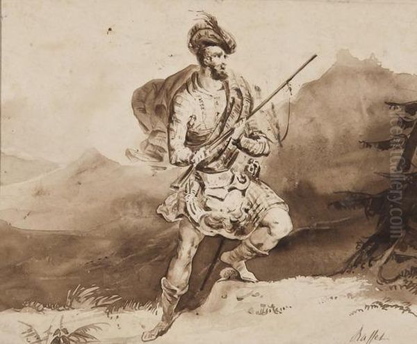 Highland Soldier Oil Painting by Auguste Raffet