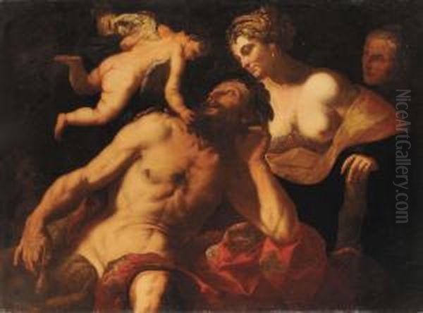 Ercole E Deianira Oil Painting by Pietro Paolo Raggi